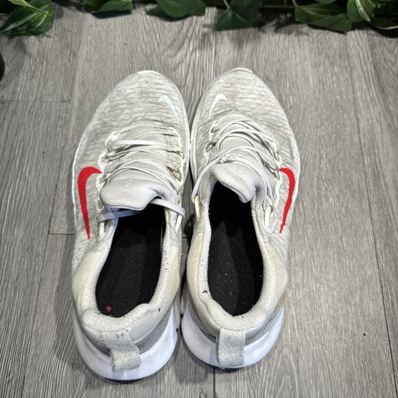 Nike Free RN 5.0 White Running Shoes with Red Swoosh Size 7.5 CZ1884-101 - Picture 7 of 12